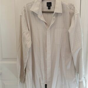 Jos. A. Bank Men's Beige Checkered Dress Shirt